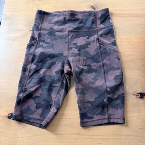 Lululemon Camo Print Biker Shorts